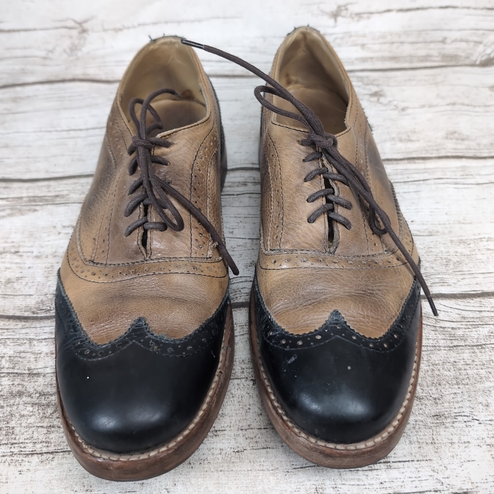 Bedstu Brown And Black Wingtip Oxford Derby Lace Up Shoes Men Size 11